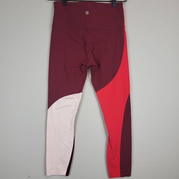 Athleta Womens Elation Asym 7/8 Leggings Size Small Maroon Powervita Athletic - Picture 2 of 10